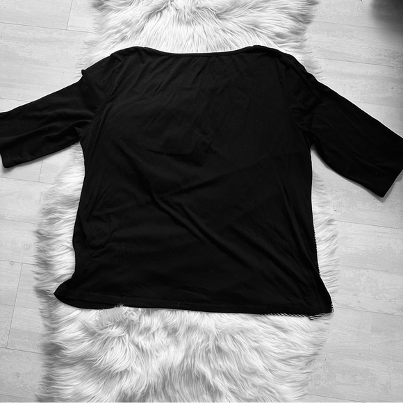 Asymmetric 3/4 Sleeve Round Neck Top, 4XL - Picture 5 of 5